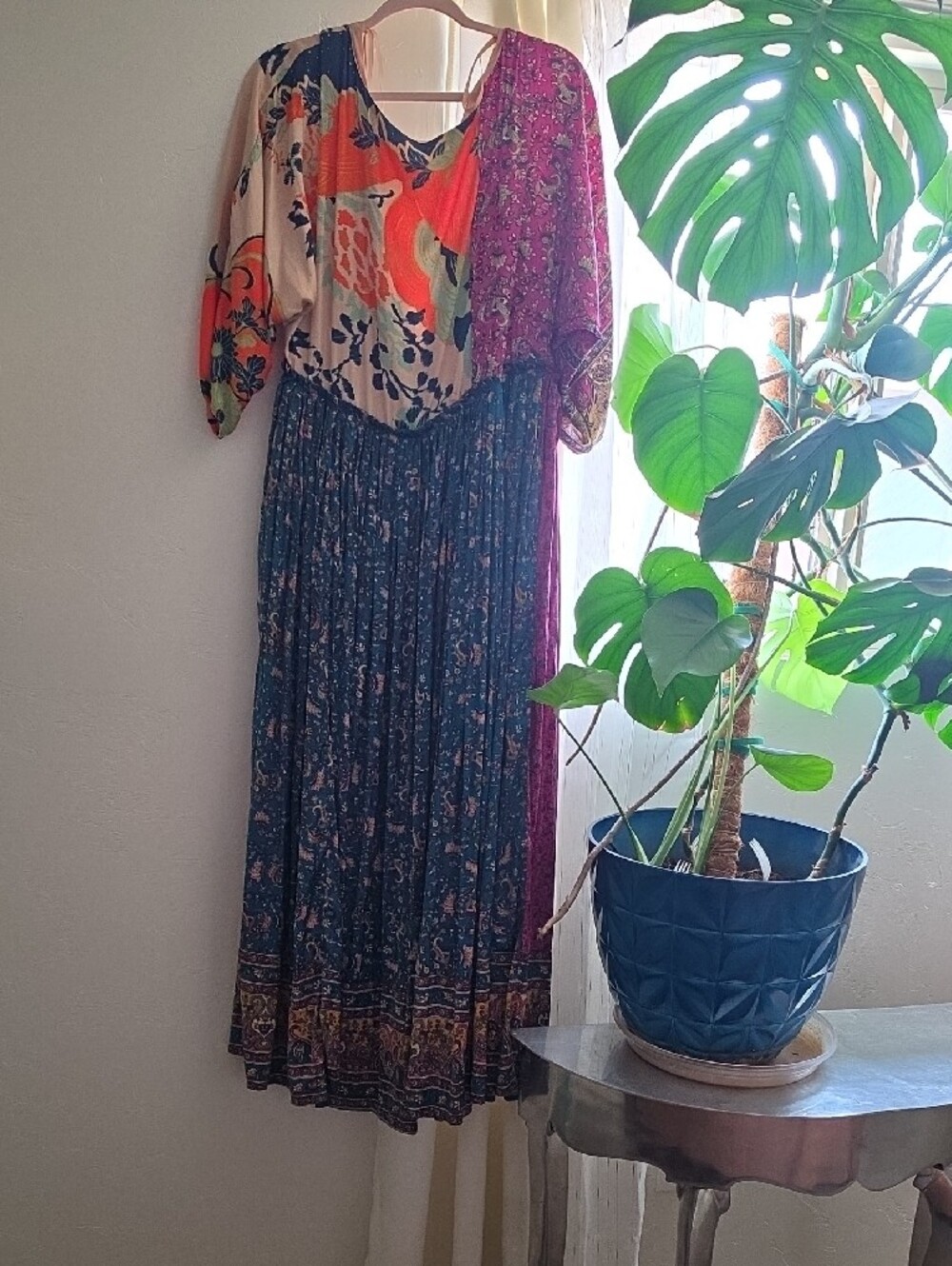 Free People Multicolor Floral Maxi Dress - Orange, Teal, Pink - Picture 3 of 4